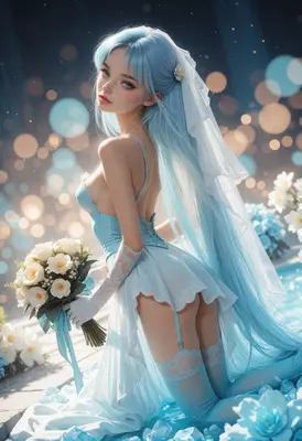 Ethereal Blue Bride in Lingerie