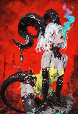 Cybernetic Demon Queen in Red