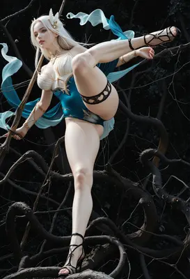 Ethereal Warrior in Forest Branches