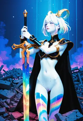 Celestial Guardian with Rainbow Blade