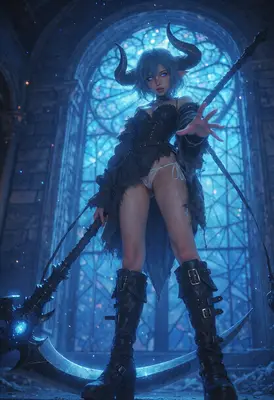 Gothic Demon Sorceress with Scythe