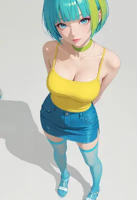 Vibrant Anime Girl in Summer Attire