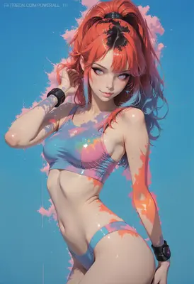 Vibrant Splash Sporty Anime Girl