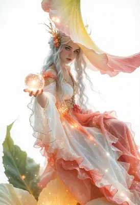 Ethereal Fae Holding A Glowing Orb