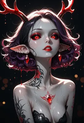 Ethereal Demon Queen with Crimson Gems