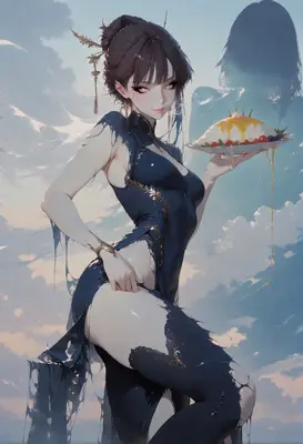 Elegant Beauty Serving A Sweet Treat