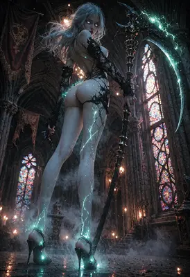 Gothic Reaper in the Cathedral