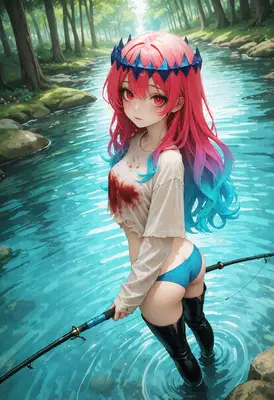 Bloodstained Warrior Fishing in the Stream