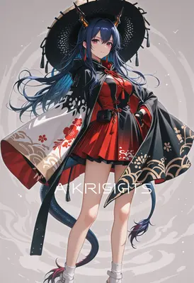 Dragon Maiden in Traditional Streetwear