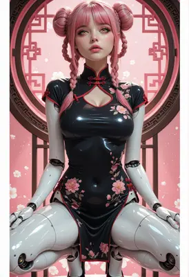 Android Beauty in Traditional Cheongsam