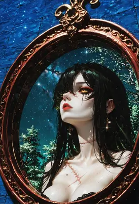 Gothic Reflection in a Starlit Mirror