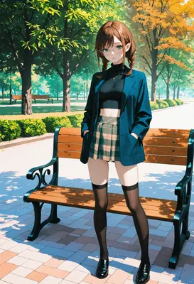 Autumn Park Stroll with Glasses