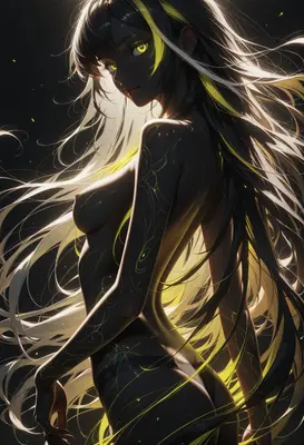 Luminous Silhouette with Neon Accents