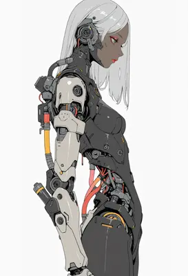 Sleek Cybernetic Android Profile