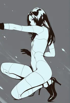 Sleek Cybernetic Android in Motion