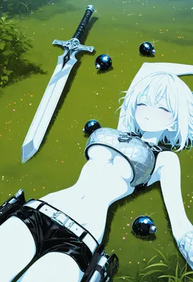 Resting Warrior in the Grass