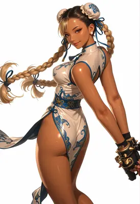 Elegant Fighter in Traditional Attire