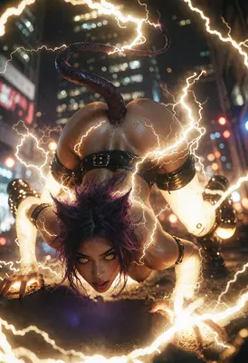 Electric Demon in Urban Night