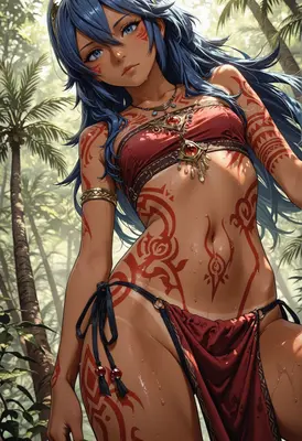 Tribal Warrior in Tropical Jungle