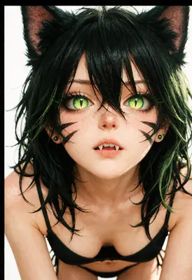 Gaze of the Feral Cat Girl