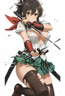 Battle Worn Schoolgirl Samurai Warrior