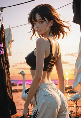 Sunset Serenity with a Gentle Companion