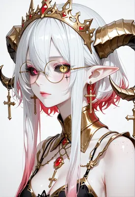 Elegant Demon Queen with Golden Crown