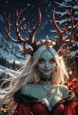 Enchanting Winter Deer Spirit Queen