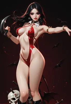 Vampire Assassin in Red Latex