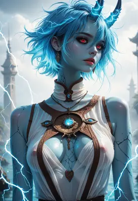 Electric Blue Oni Enchantress