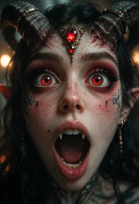 Startled Demon with Heart Shaped Eyes