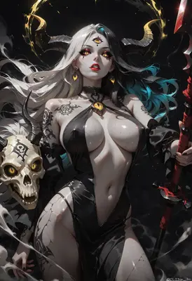 Demon Priestess with Occult Relics