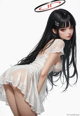 Ethereal Angel in Sheer White Lace