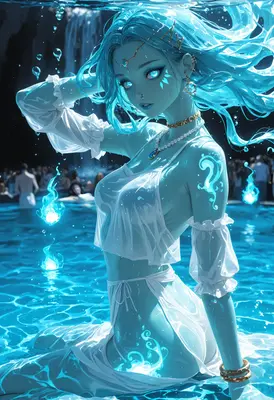 Luminous Water Spirit in Hidden Pool