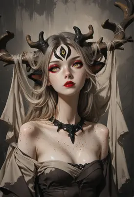 Ethereal Forest Spirit with Antlers