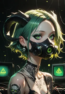 Cybernetic Demon with Gas Mask