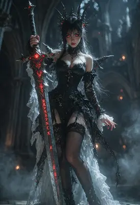 Gothic Queen with Radiant Blade