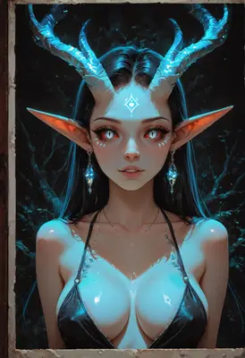 Ethereal Forest Spirit with Glowing Horns