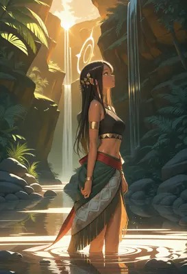 Guardian of the Hidden Jungle Waterfall