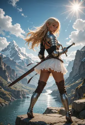 Elven Warrior Standing Above The Valley