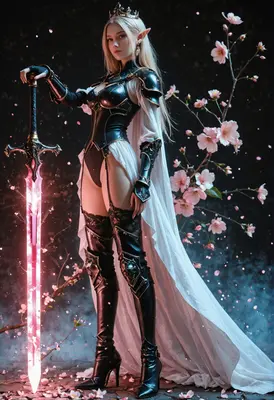 Ethereal Elf Warrior With Glowing Blade