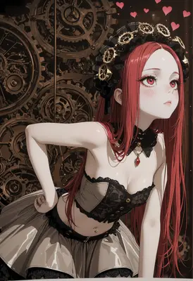 Steampunk Maiden with Red Hair