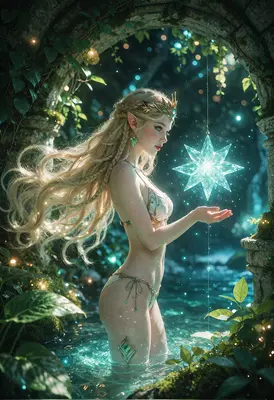 Elf Princess Holding a Radiant Star