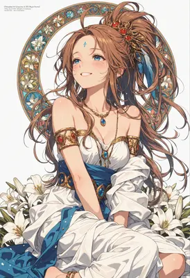 Ethereal Goddess Amidst White Lilies