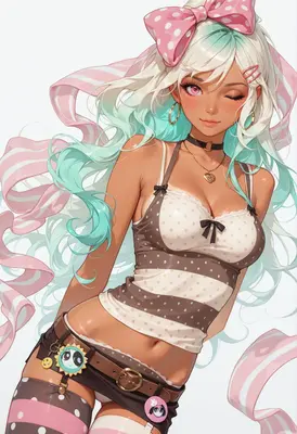 Playful Anime Girl With Pastel Hair