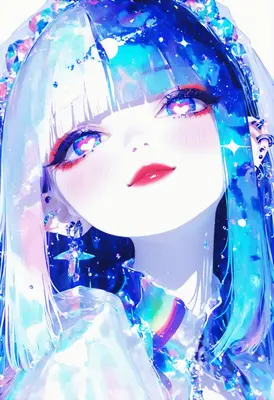 Ethereal Girl with Glowing Heart Eyes