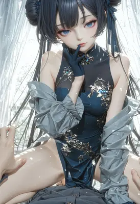 Ethereal Beauty in Ornate Blue Silk