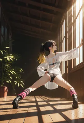 Sunlight in the Wooden Corridor