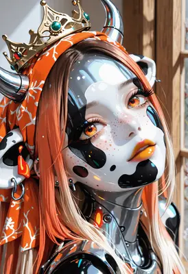 Cyborg Cow Princess Portrait