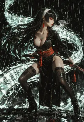 Rainy Night Samurai Warrior Princess